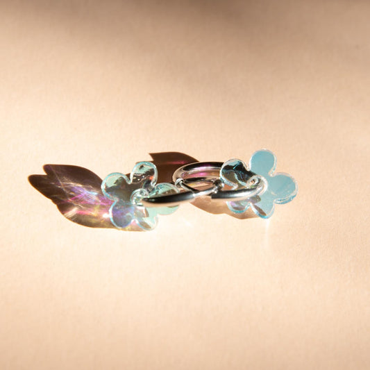 Mini Flower Earrings - Rainbow/Silver