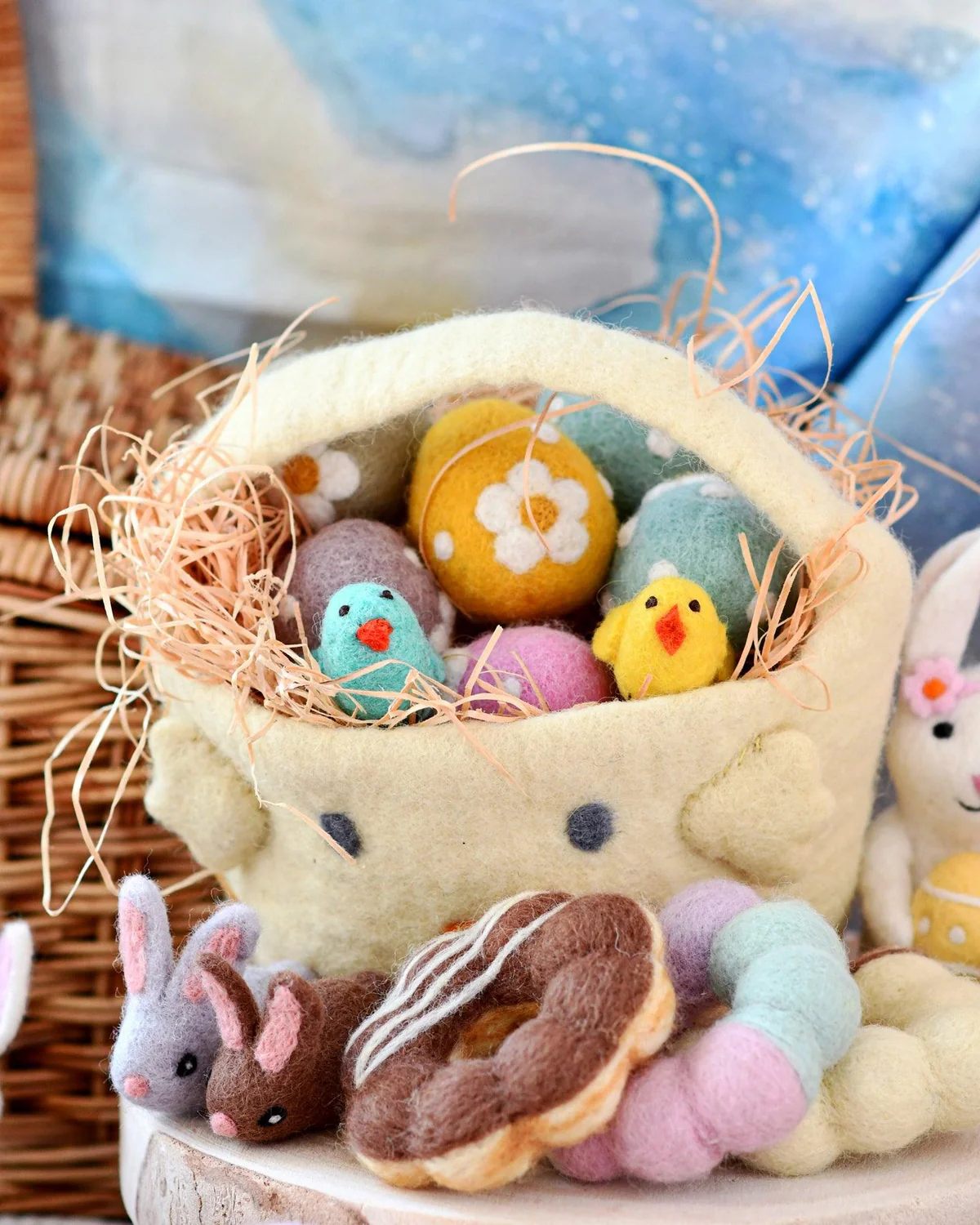 Easter Yellow Chick Egg Hunt Basket