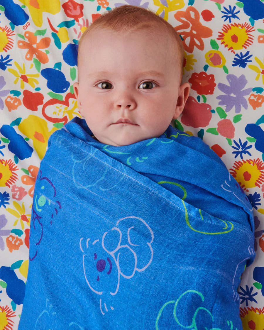 Kip & Co X Ken Done - Koala Cuddles Blue Bamboo Swaddle