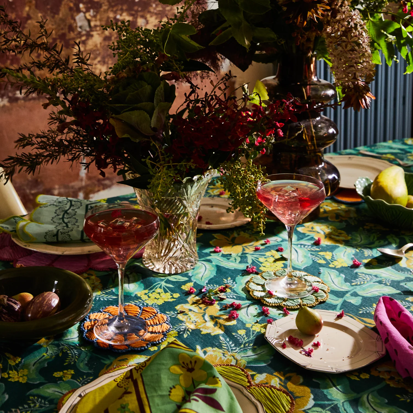 Margot Linen Tablecloth - Forest