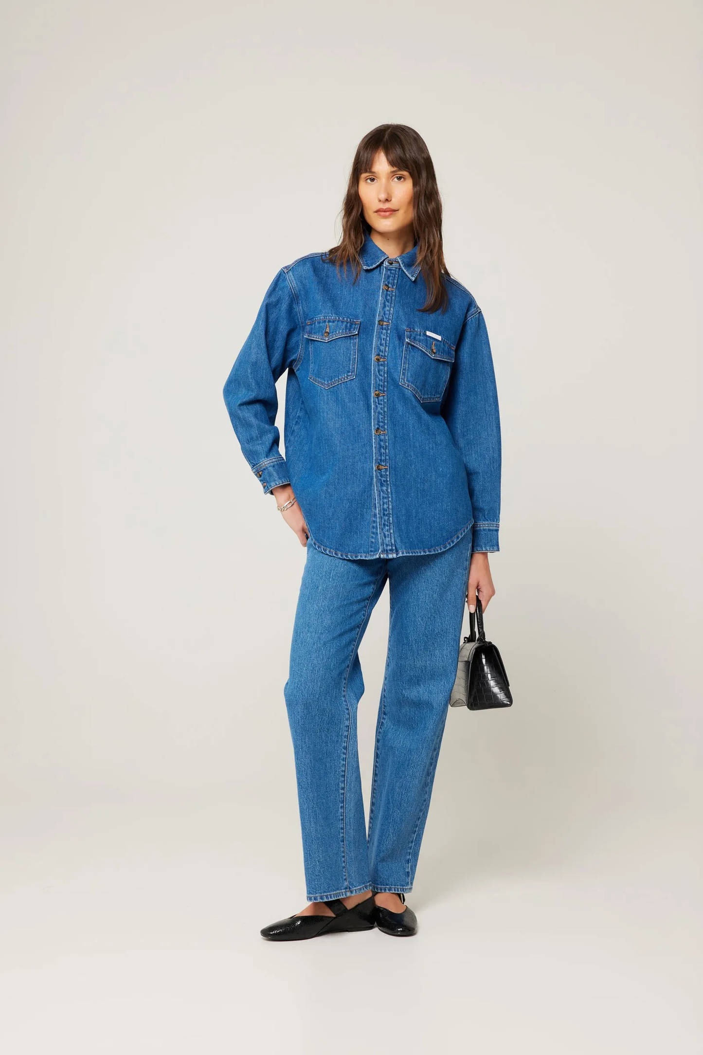 Classic Shacket - Ashley Blue Denim Shirt