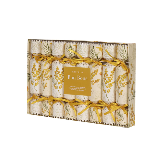 Golden Wattle Bon Bon Christmas Cracker 8 Pack