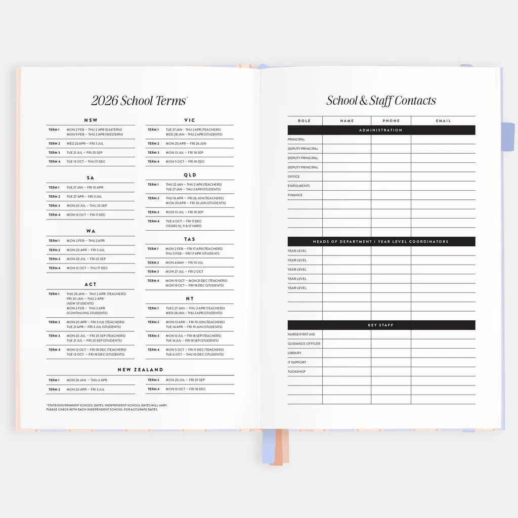 2026 A5 Horizontal Planner - Powder Stripe
