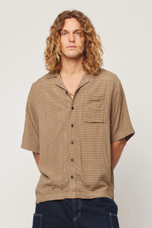 Merbau Check Bowler Shirt - Biscuit