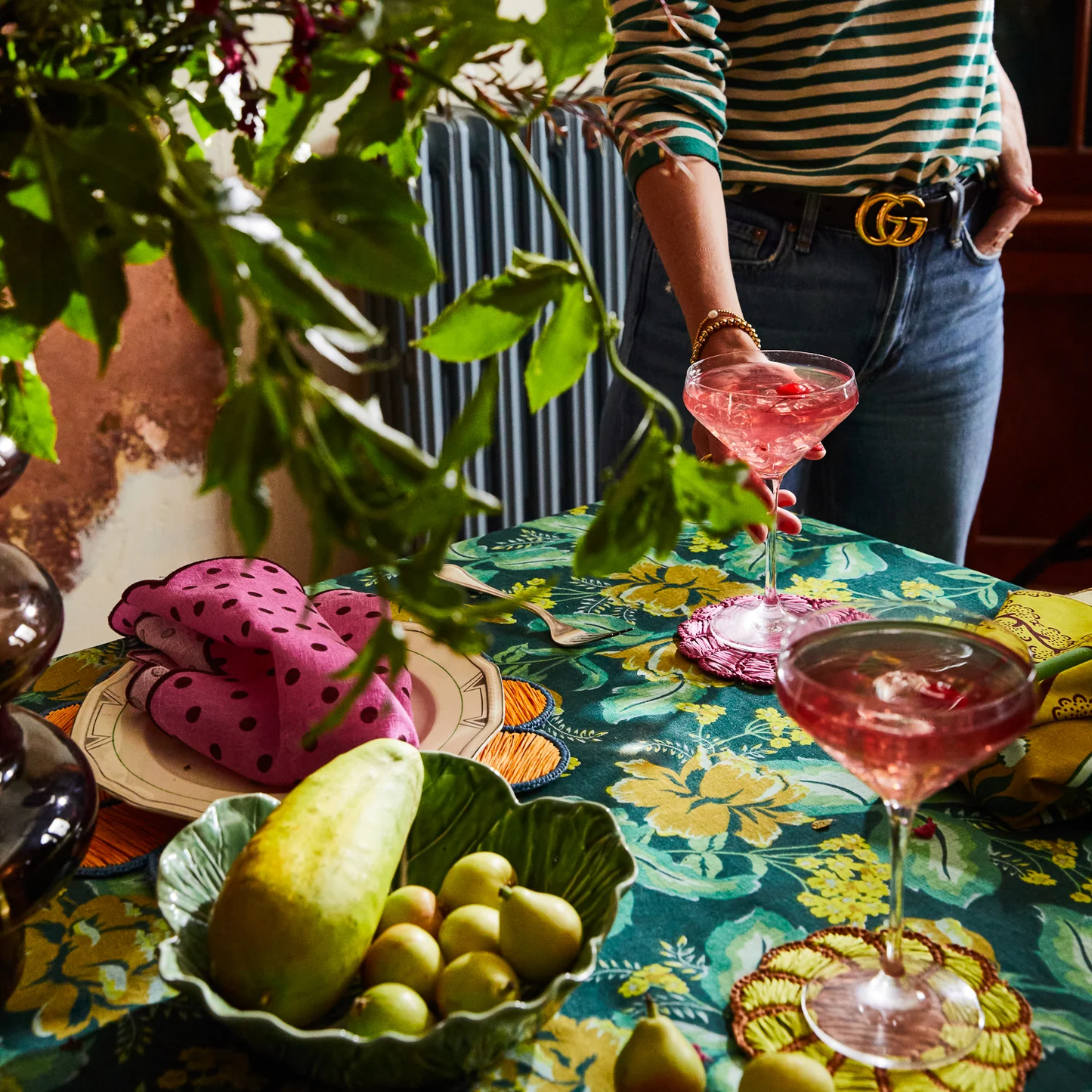 Margot Linen Tablecloth - Forest