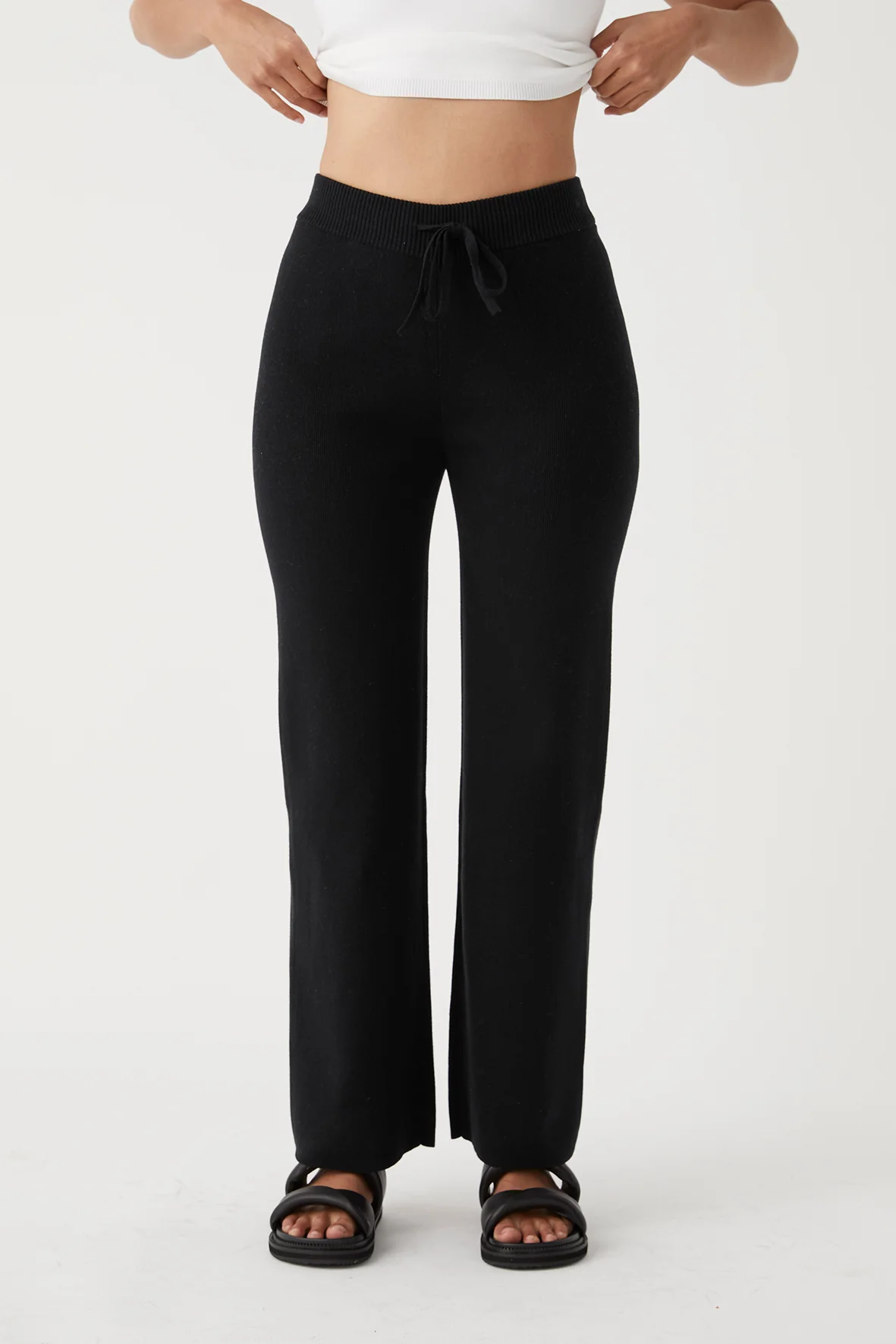 Noa Organic Knit Pant - Black