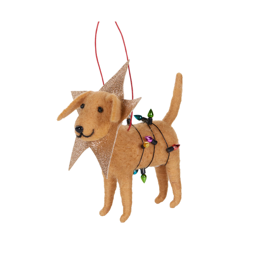 Wool Labrador with Star Collar Tree Hanging