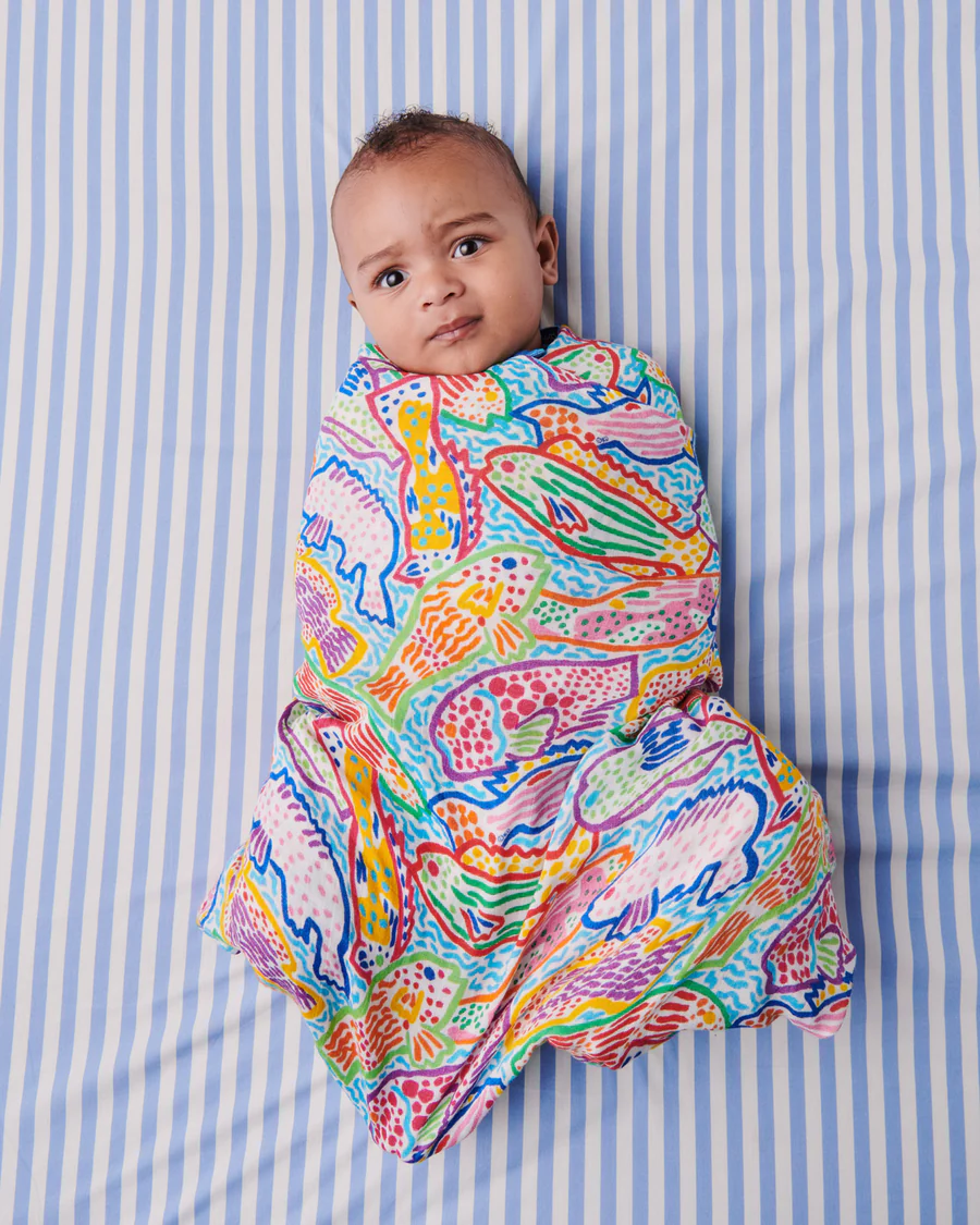 Kip & Co X Ken Done - Rainbow Fish Bamboo Swaddle