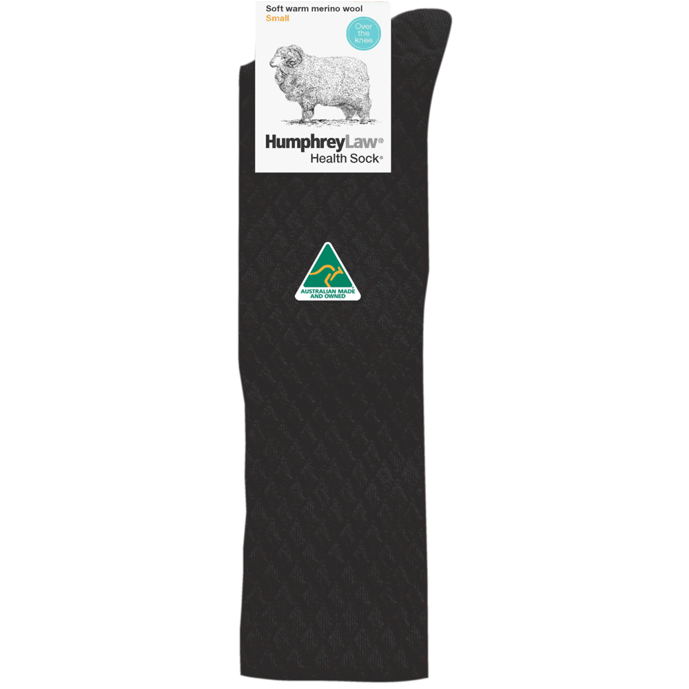 Quilted Over the Knee Fine Merino Wool Ladies Health Sock® - Various Colours