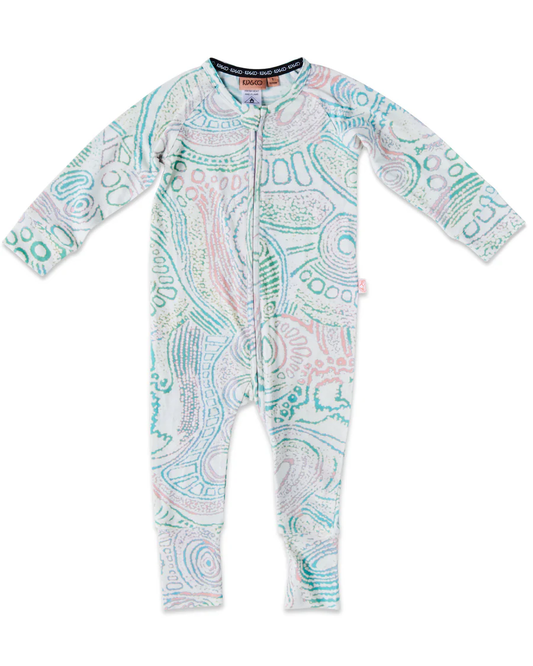 Tjala Tjukurpa Pastel Organic Long Sleeve Romper