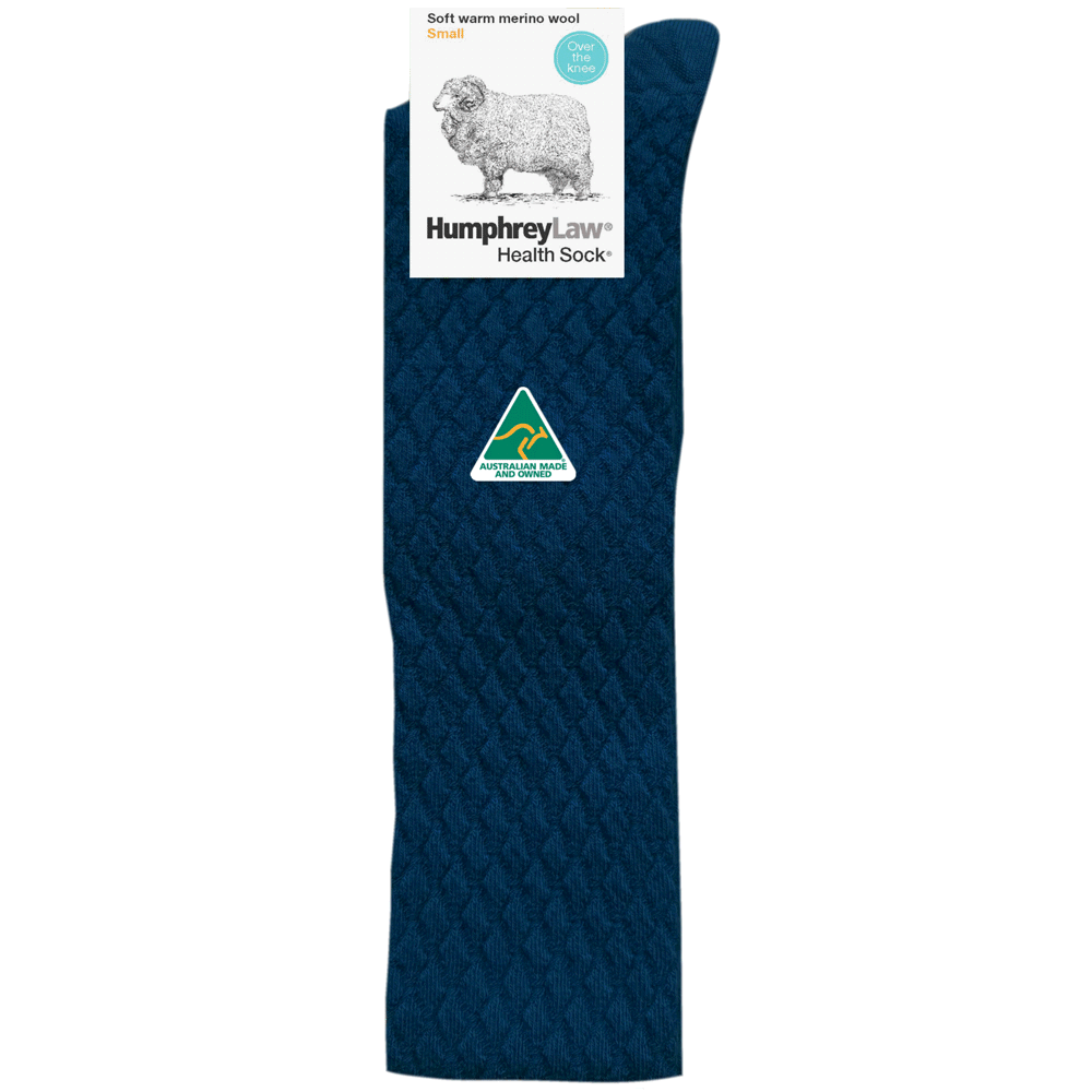 Quilted Over the Knee Fine Merino Wool Ladies Health Sock® - Various Colours