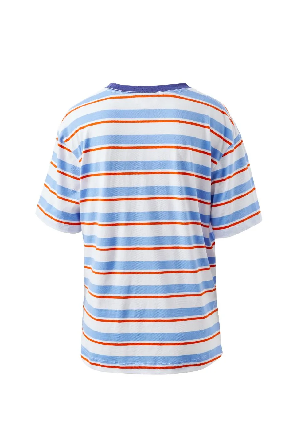 Stevie Slouchy Tee - Sky Blue & Flame Stripe