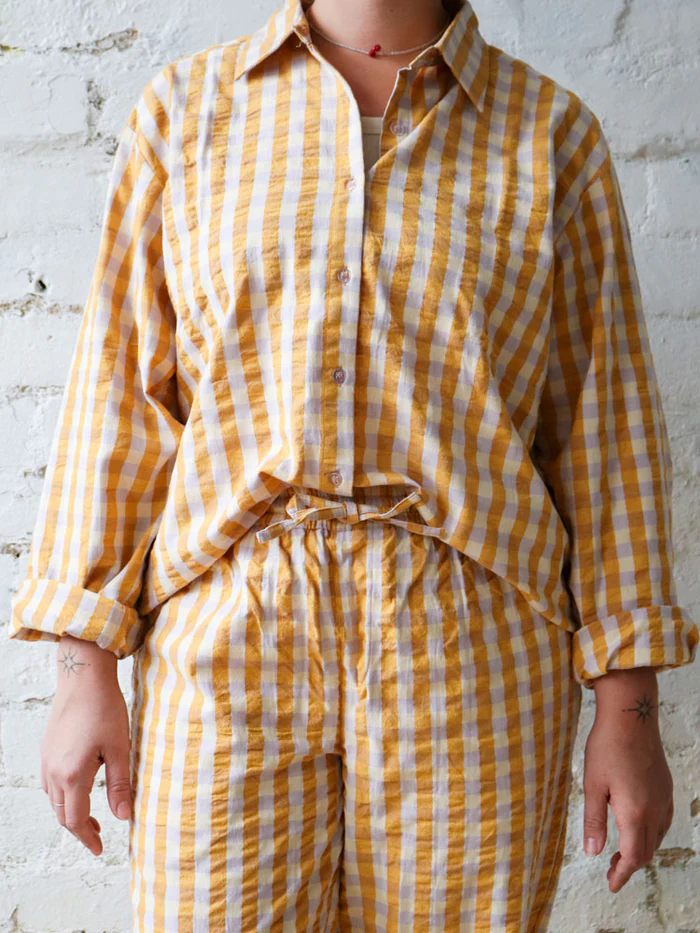 Mango Seersucker Long Sleeve Pyjama Set
