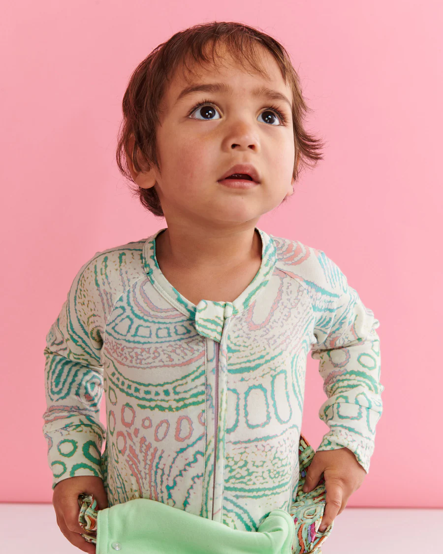 Tjala Tjukurpa Pastel Organic Long Sleeve Romper