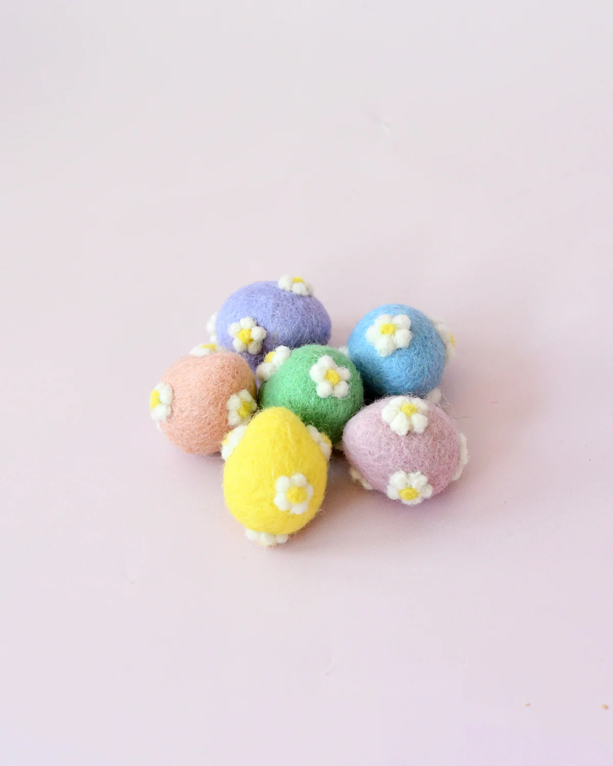 Felt Pastel Egg with Flowers
