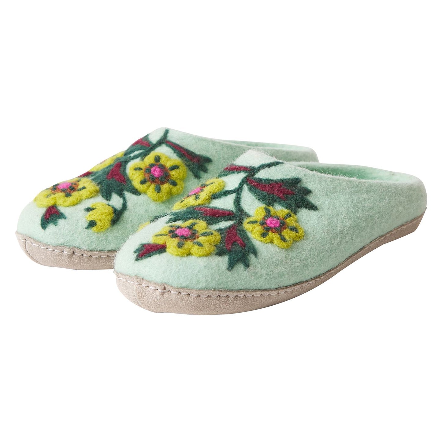 Marie Felt Slippers - Jade