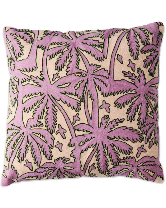 Balmy Palmy Embroidered Cushion