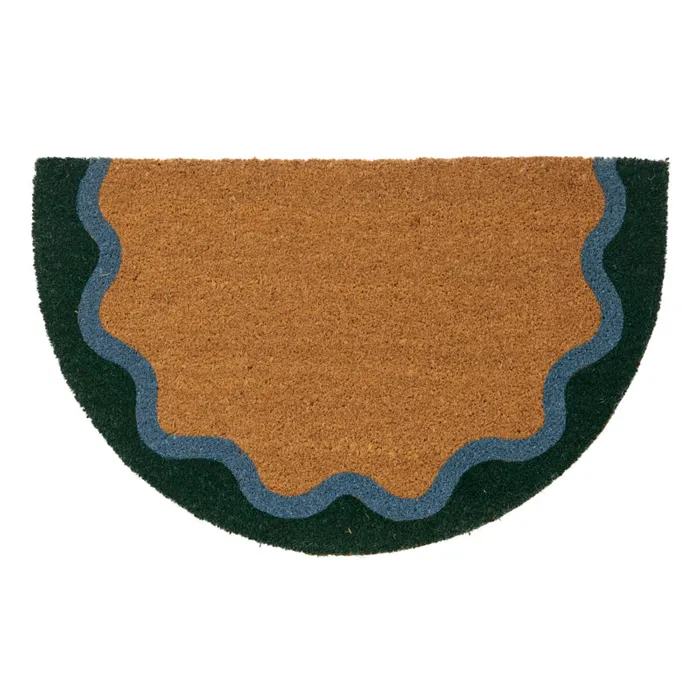 Luna Teal PVC Backed Coir Mat