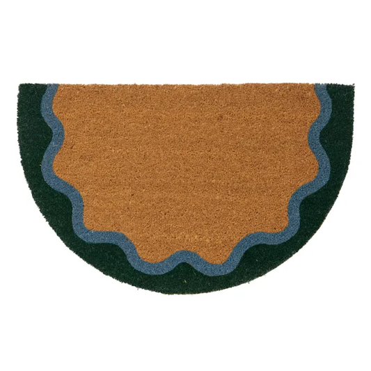 Luna Teal PVC Backed Coir Mat