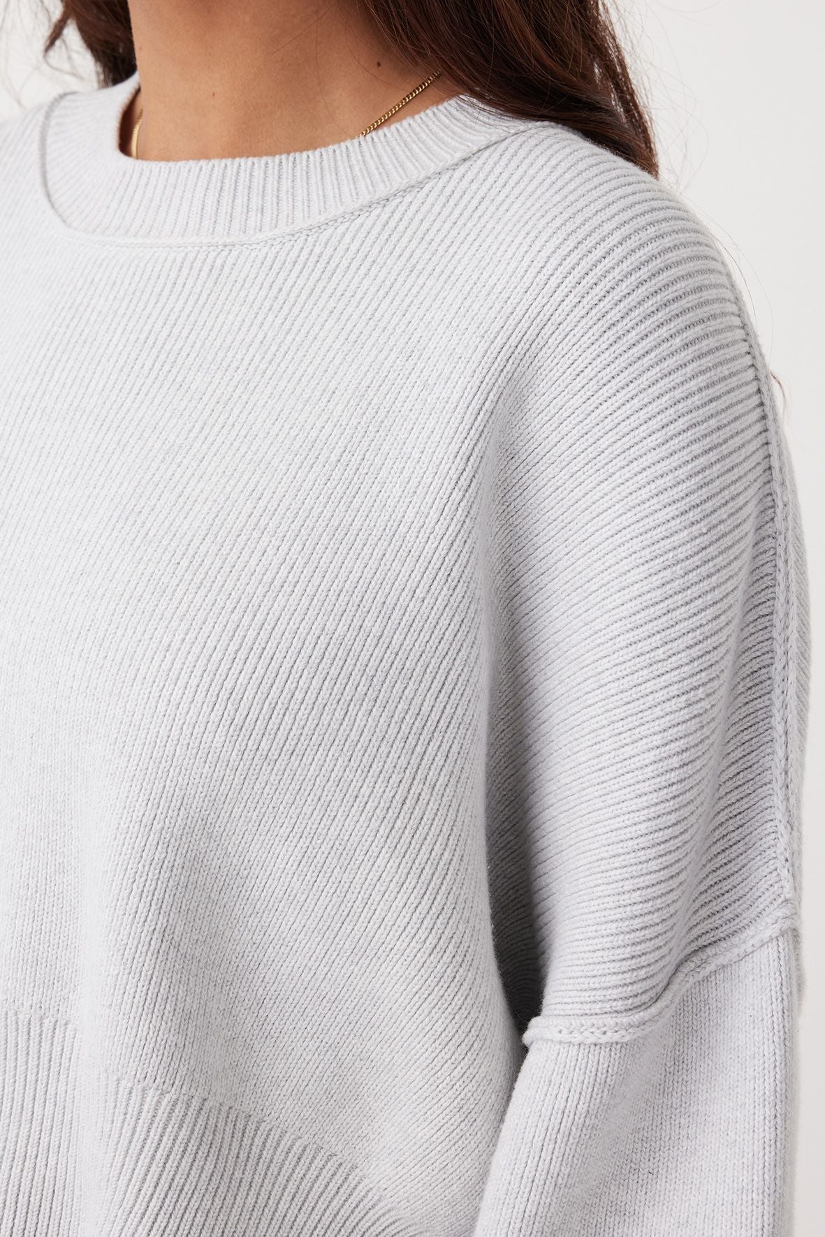 Harlo Cropped Sweater - Light Grey Marle