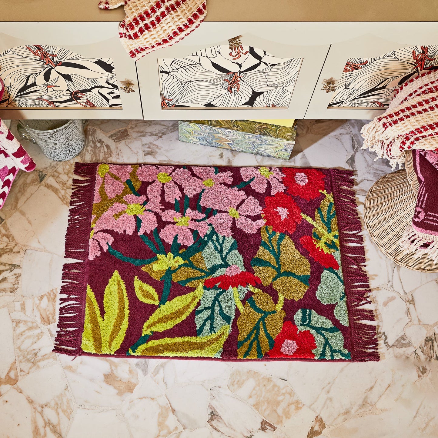 Genevieve Bath Mat - Mahogany