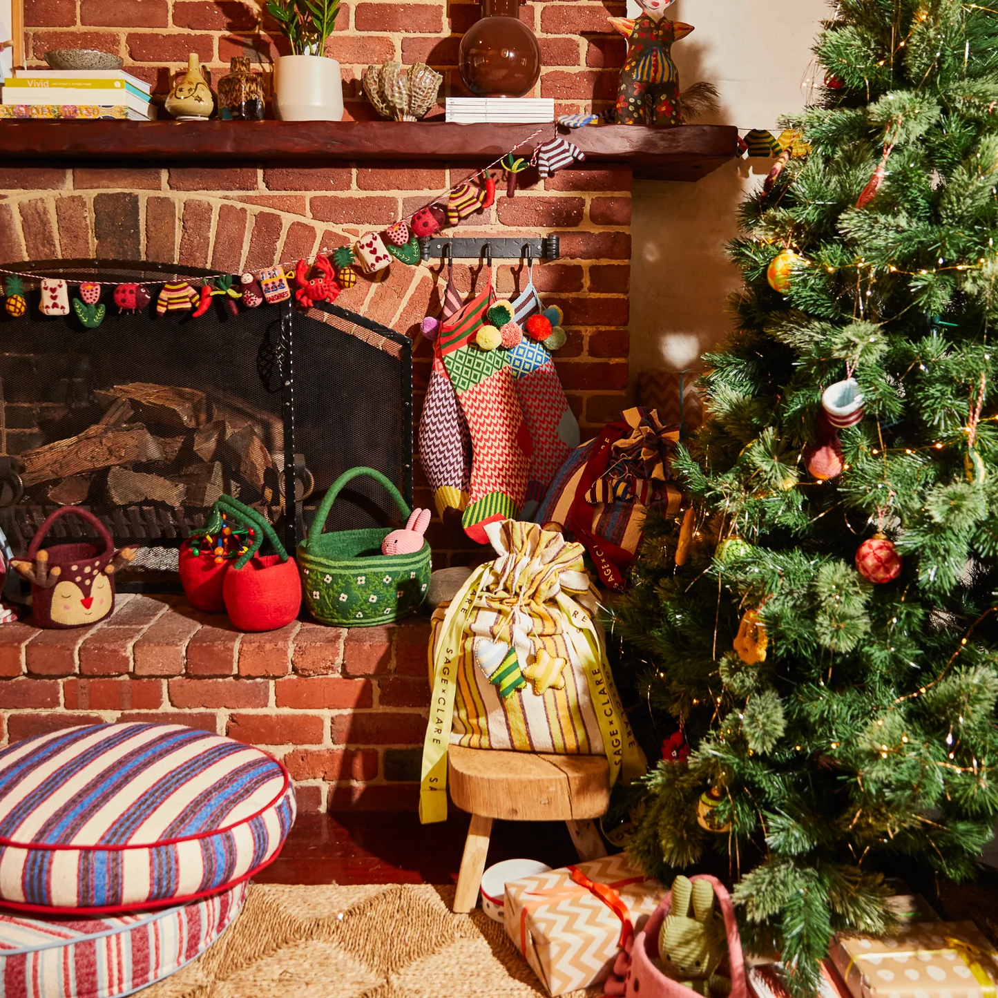 Palmina Knitted Stocking - Crimson