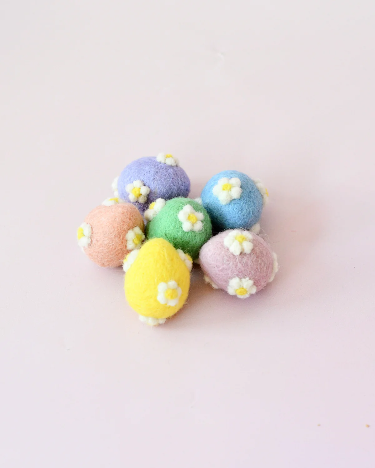 Felt Pastel Egg with Flowers