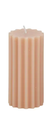 Rib Pillar Candle - Two Colours