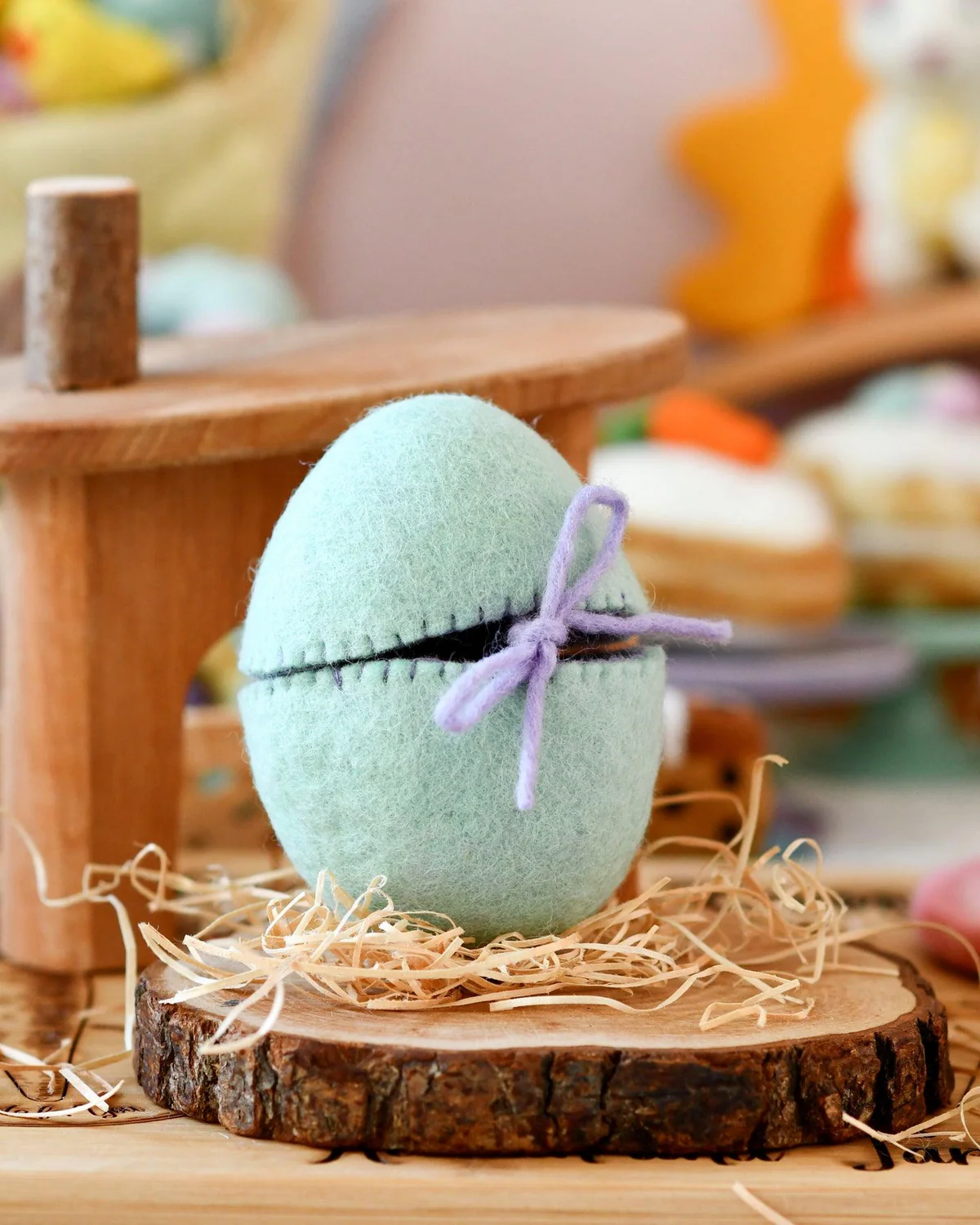 Felt Surprise Egg With Brown Bunny Inside