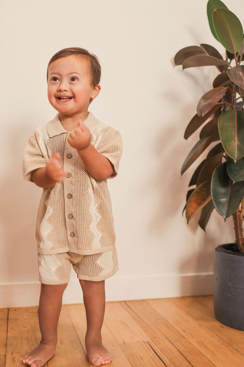 Mesh Knit Short Sleeve Shirt - Shell