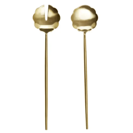 Dulce Scallop Salad Servers - Gold