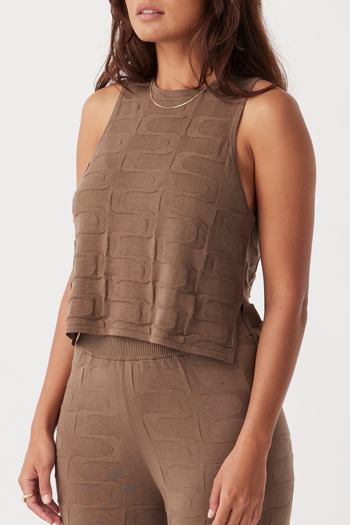 Lara Organic Cotton Tank - Cacao