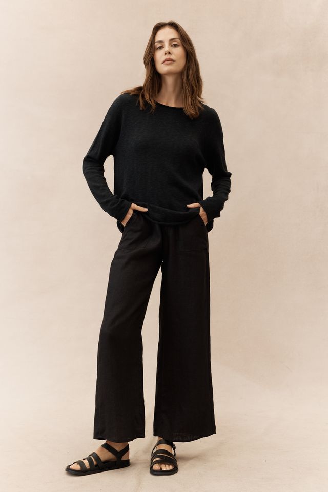 Jude Linen Pant - Black
