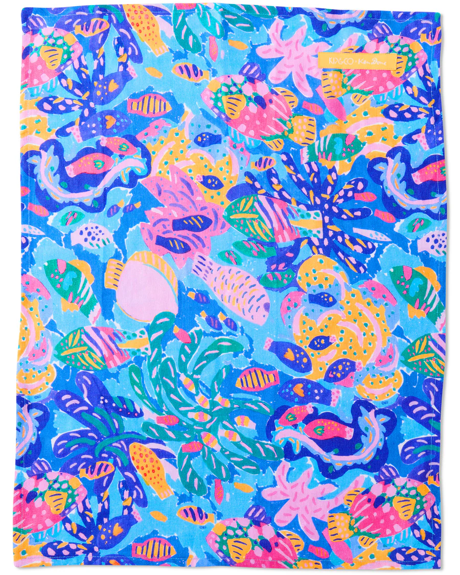 Kip & Co X Ken Done - Reef Garden Linen Tea Towel