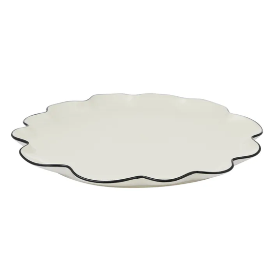 Winslow Ceramic Plate 35cm x 2cm Ivory/Black