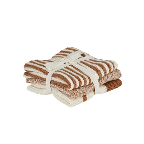 Amy Cotton Knit Cloth in Terracotta - Set of Three