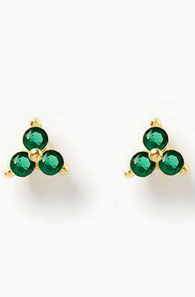 Cassia Stud Earrings - Emerald