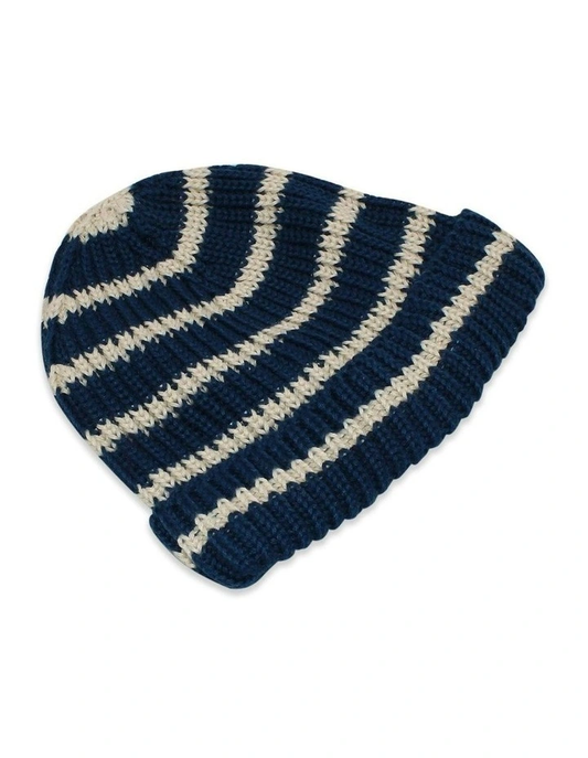 Rowan Mini Stripe Beanie - Navy