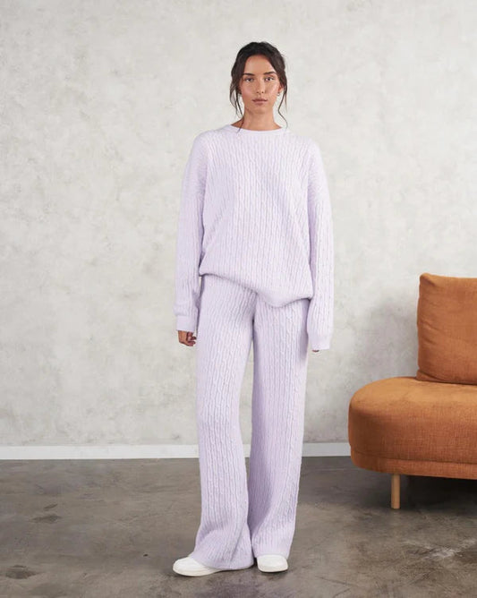 Sunday Knitted Pants - Lilac