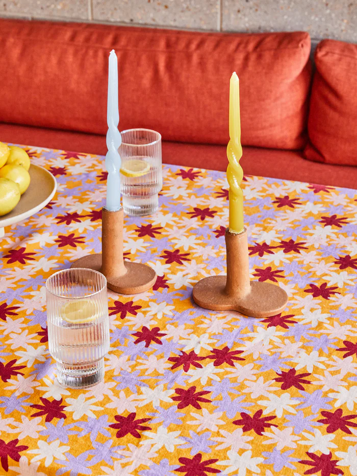 Twisted Dinner Candle Set of 2 - Sky Blue and Olive
