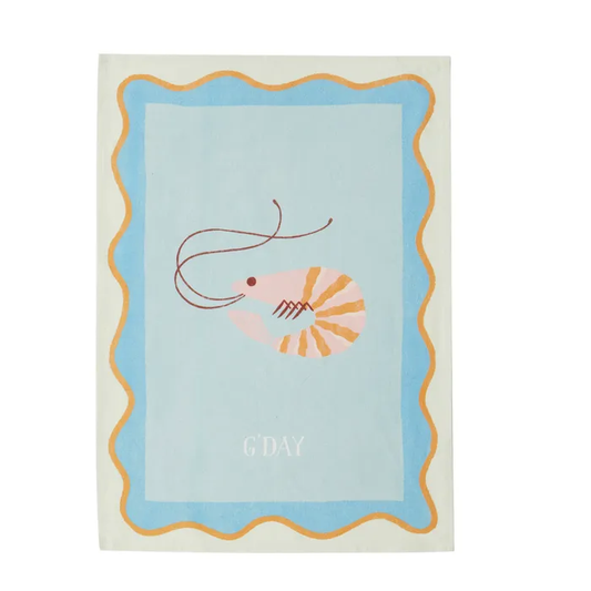 G'Day Prawn Cotton Tea Towel