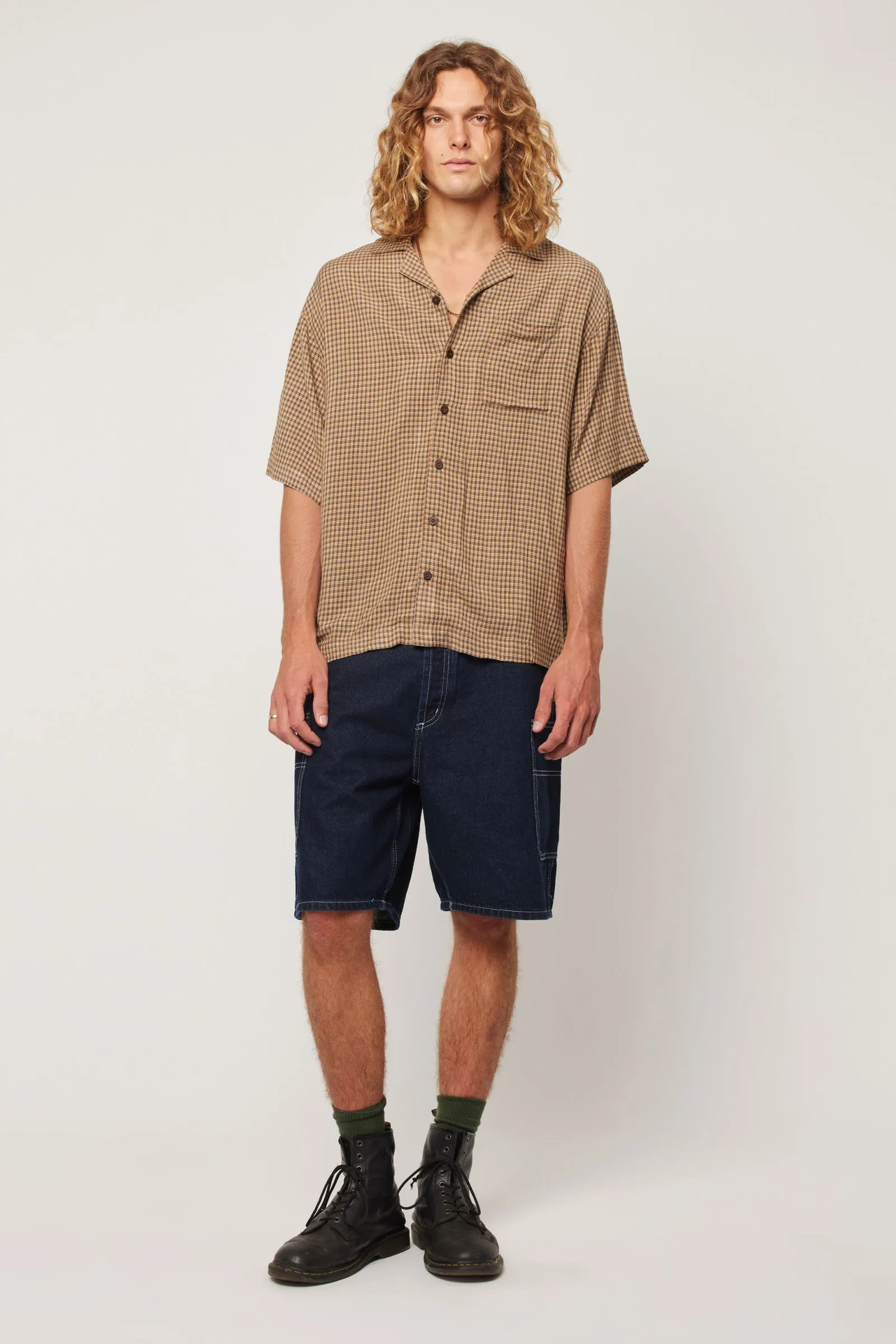 Merbau Check Bowler Shirt - Biscuit