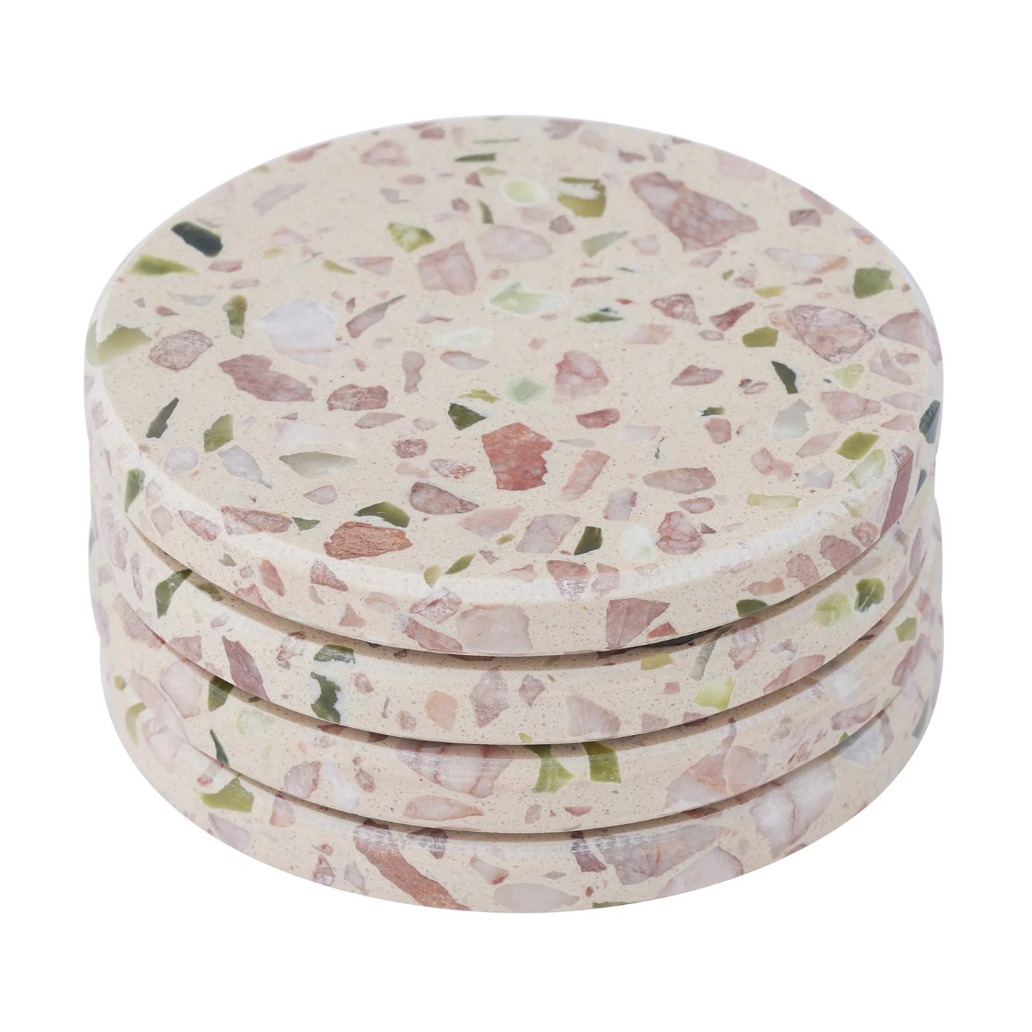 Jolie Set of 4 Terrazzo Coasters Pink and Green