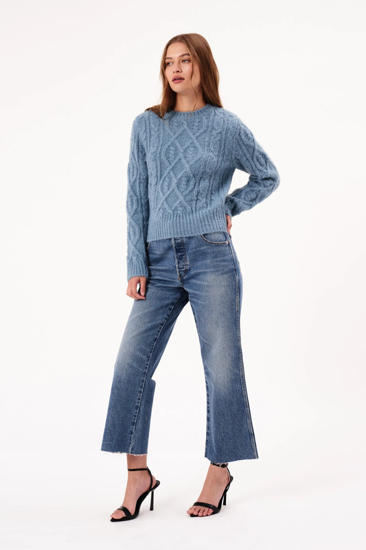 Cable Knit Sweater - Sky Blue