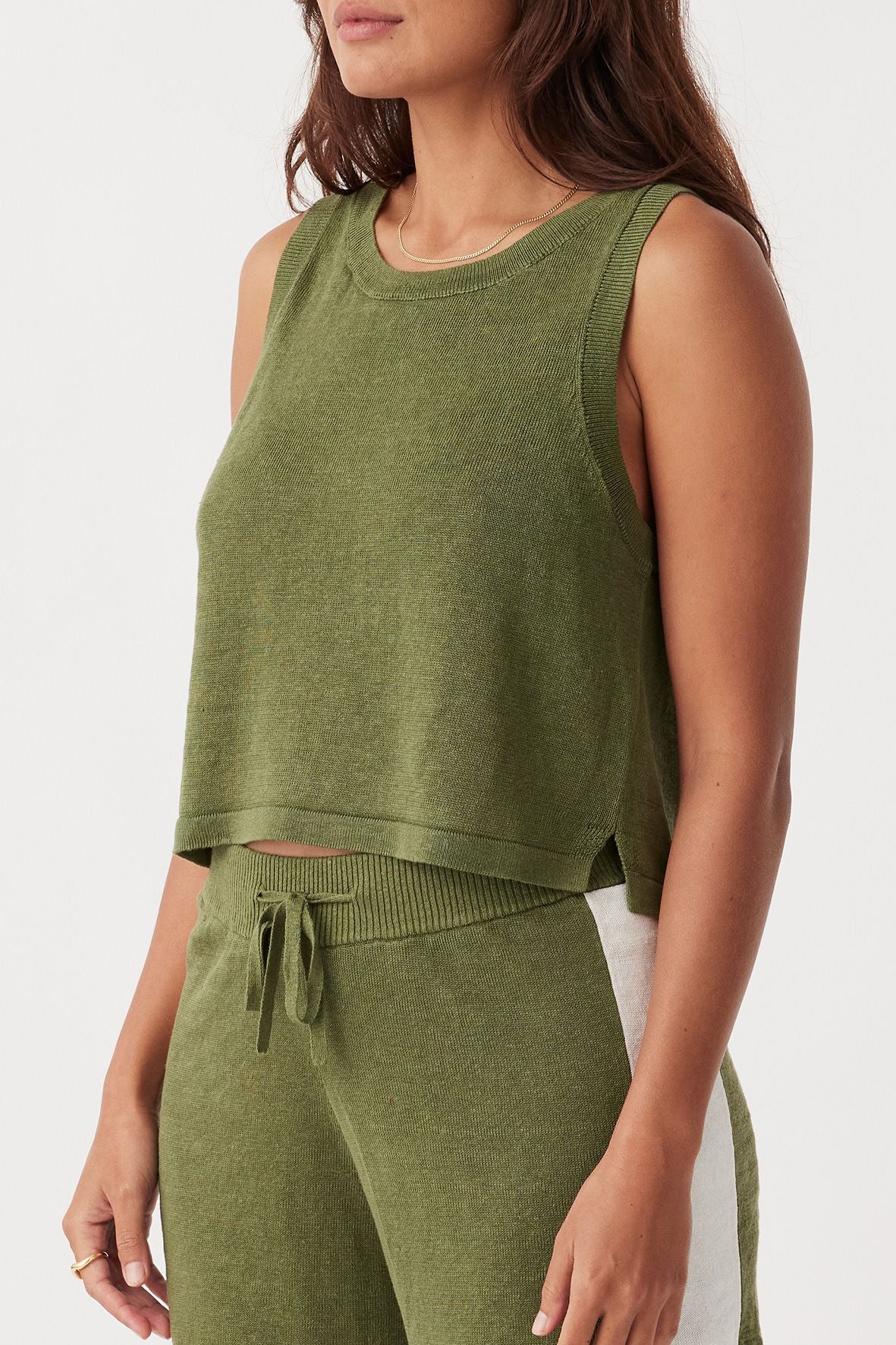 Hugo Linen Knit Tank - Caper