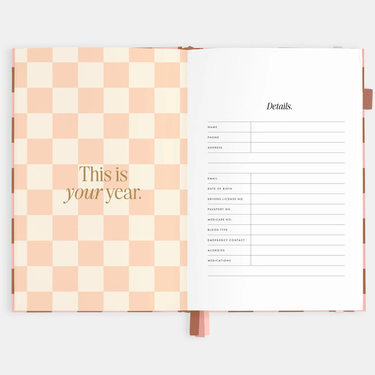 2026 A5 Horizontal Planner - Rose Check