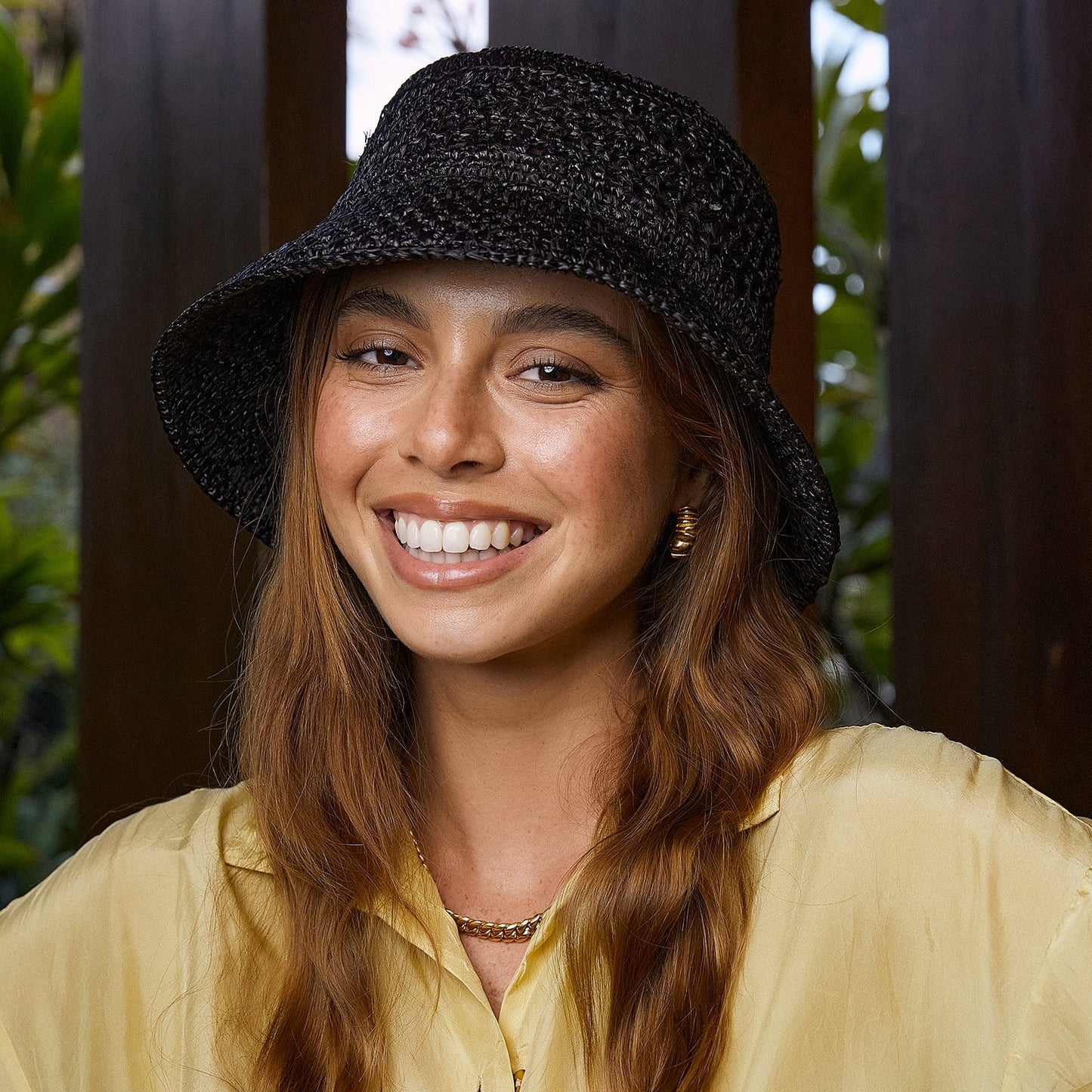 Camille Sun Hat in Black