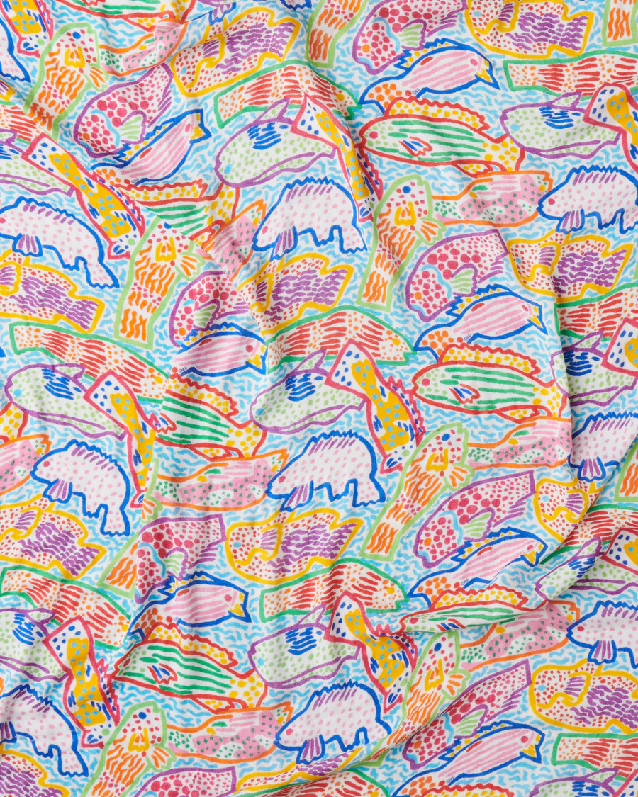 Kip & Co X Ken Done - Rainbow Fish Bamboo Swaddle