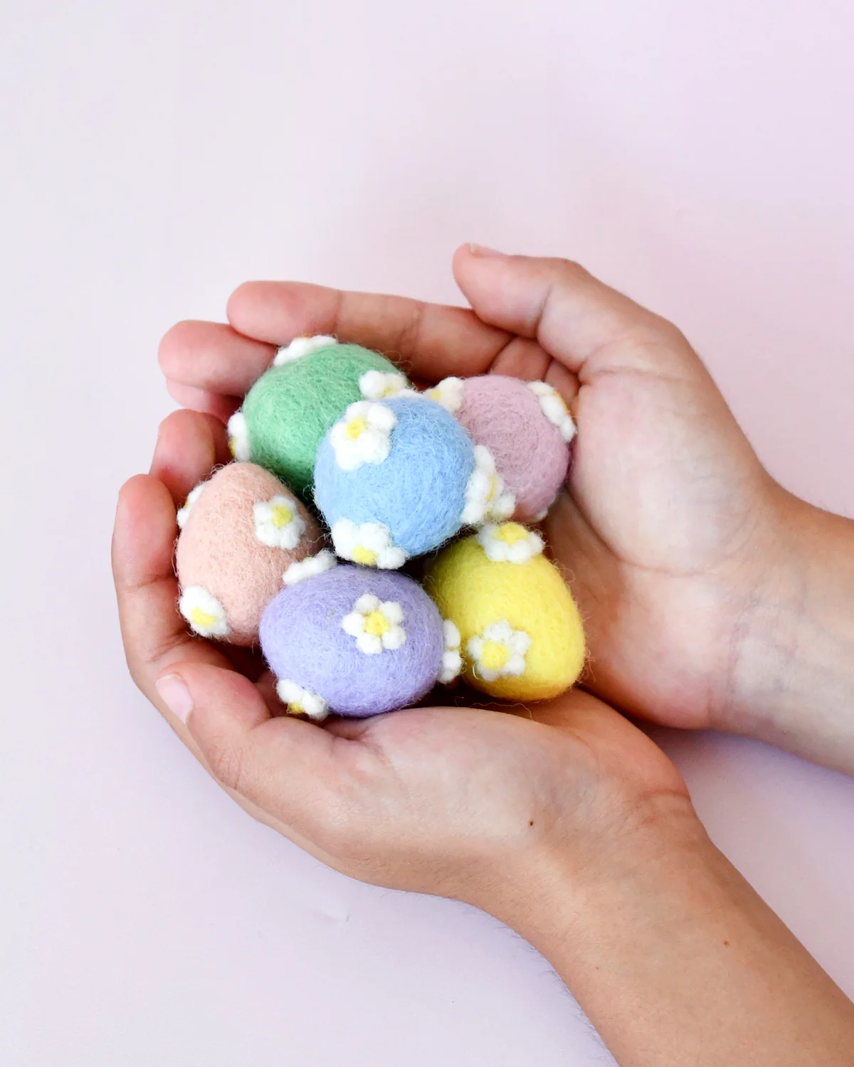 Felt Pastel Egg with Flowers