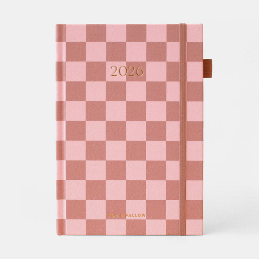 2026 A5 Horizontal Planner - Rose Check